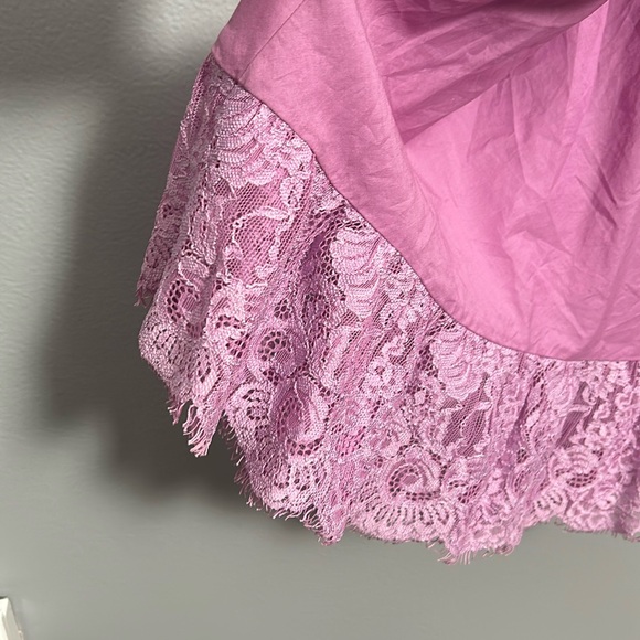 MaxAzria Collection Cotton Pink Lace Neck and Hem Maxi slip chemise size 6 - Picture 16 of 16